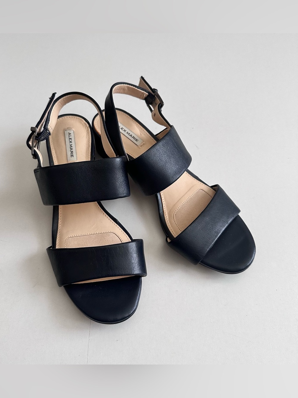 Alex Marie Navy Blue Sandal Low Heels Size 6.5
